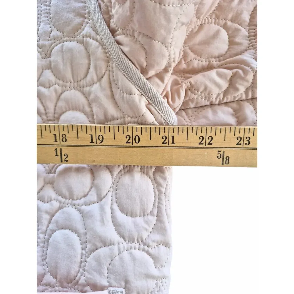 Coach Quilted Jacket Womens Sz Med Pale Pink Logo Cotton NWT Luxury Feminine